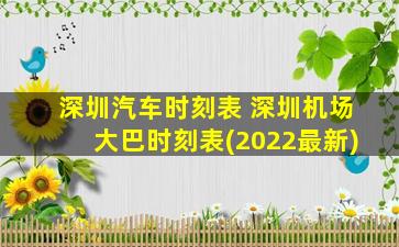 深圳汽车时刻表 深圳机场大巴时刻表(2022最新)